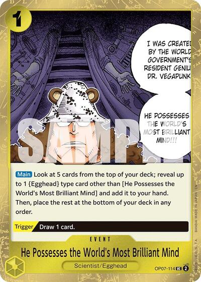He Possesses the World's Most Brilliant Mind (Pirate Foil) (OP07-114) [Premium Booster -The Best- Vol. 2] | Jack's On Queen