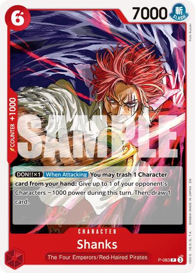 Shanks - P-083 (Reprint) (P-083) [Premium Booster -The Best- Vol. 2] | Jack's On Queen