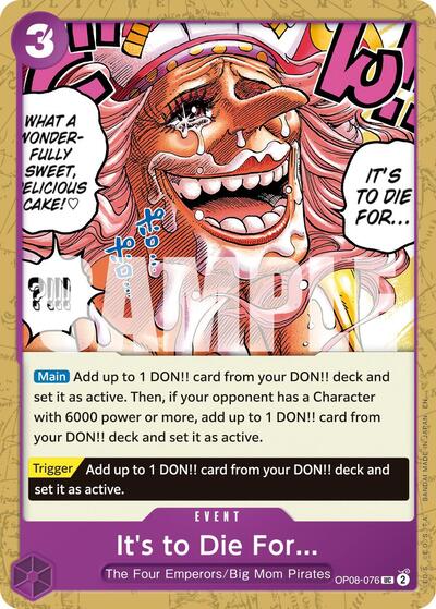 It's to Die For (Reprint) (OP08-076) [Premium Booster -The Best- Vol. 2] | Jack's On Queen
