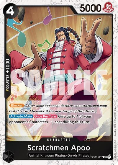 Scratchmen Apoo - OP08-087 (Pirate Foil) (OP08-087) [Premium Booster -The Best- Vol. 2] | Jack's On Queen