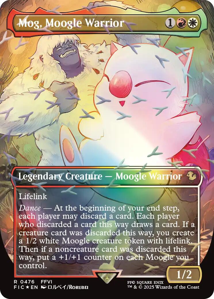 Mog, Moogle Warrior (Borderless) (Chocobo Track Foil) [FINAL FANTASY Commander] | Jack's On Queen