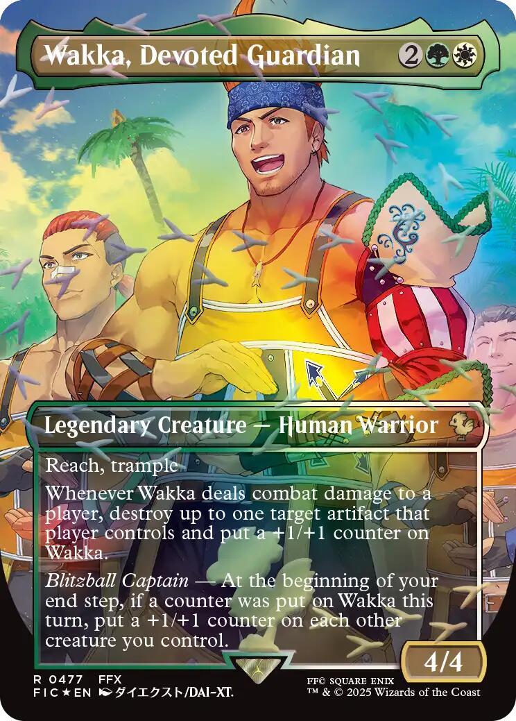 Wakka, Devoted Guardian (Borderless) (Chocobo Track Foil) [FINAL FANTASY Commander] | Jack's On Queen