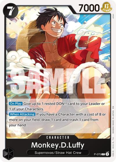 Monkey.D.Luffy - P-075 (Pirate Foil) (P-075) [Premium Booster -The Best- Vol. 2] | Jack's On Queen