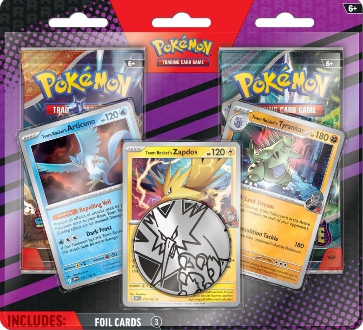 2-Pack Blister Pack (Team Rocket's Articuno, Zapdos & Tyranitar) | Jack's On Queen