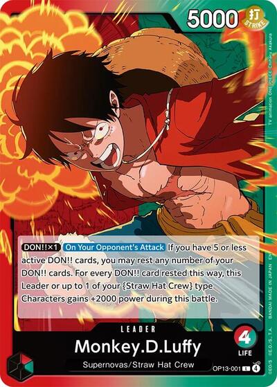 Monkey.D.Luffy (001) (OP13-001) [Carrying On His Will] | Jack's On Queen