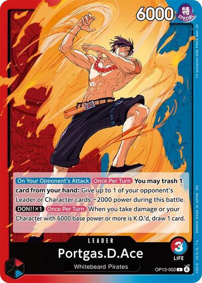 Portgas.D.Ace (002) (OP13-002) [Carrying On His Will] | Jack's On Queen