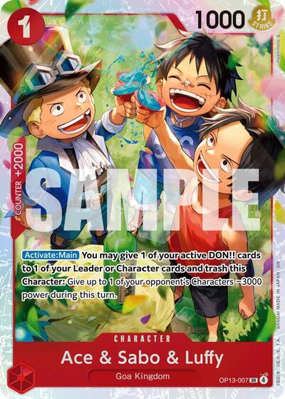 Ace & Sabo & Luffy (OP13-007) [Carrying On His Will] | Jack's On Queen