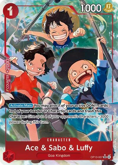 Ace & Sabo & Luffy (Alternate Art) (OP13-007) [Carrying On His Will] | Jack's On Queen