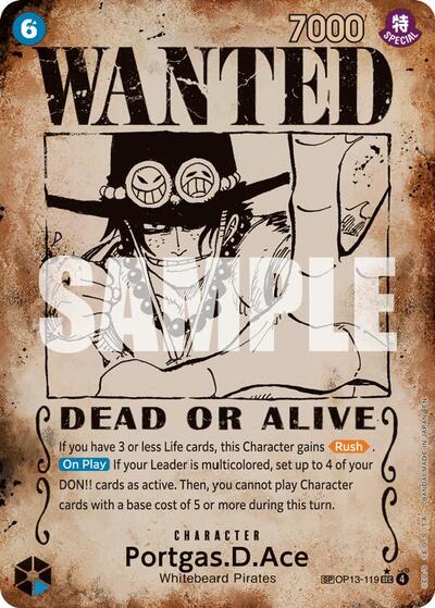 Portgas.D.Ace (119) (Wanted Poster) (OP13-119) [Carrying On His Will] | Jack's On Queen
