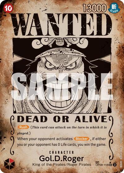 Gol.D.Roger - OP09-118 (SP) (Wanted Poster) (OP09-118) [Carrying On His Will] | Jack's On Queen