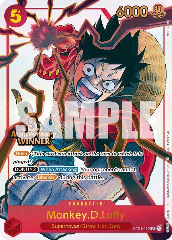 Monkey.D.Luffy - ST01-012 (3rd Anniversary Winner) (ST01-012) [One Piece Promotion Cards] | Jack's On Queen