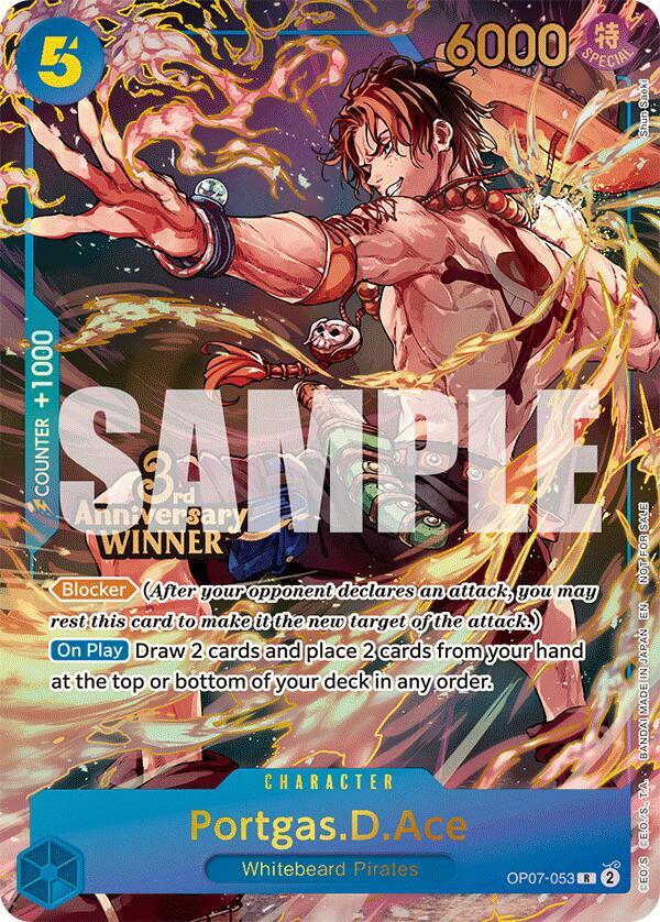 Portgas.D.Ace - OP07-053 (3rd Anniversary Winner) (OP07-053) [One Piece Promotion Cards] | Jack's On Queen