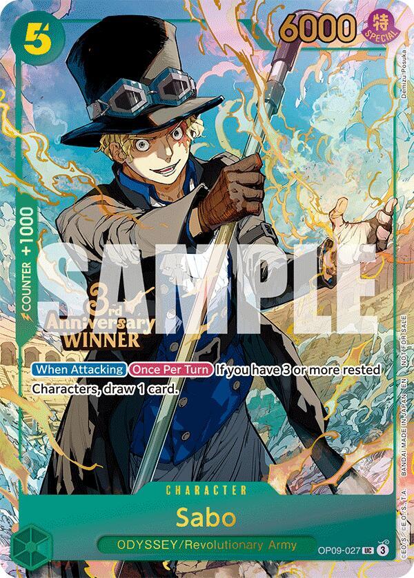 Sabo - OP09-027 (3rd Anniversary Winner) (OP09-027) [One Piece Promotion Cards] | Jack's On Queen