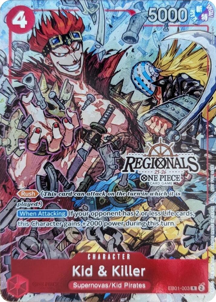 Kid & Killer (CS 25-26 Regionals Textured Chase Promo) (EB01-003) [One Piece Promotion Cards] | Jack's On Queen