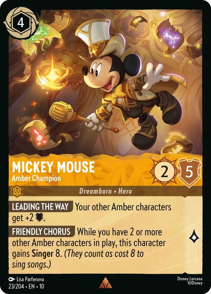 Mickey Mouse - Amber Champion (23/204) [Whispers in the Well] | Jack's On Queen