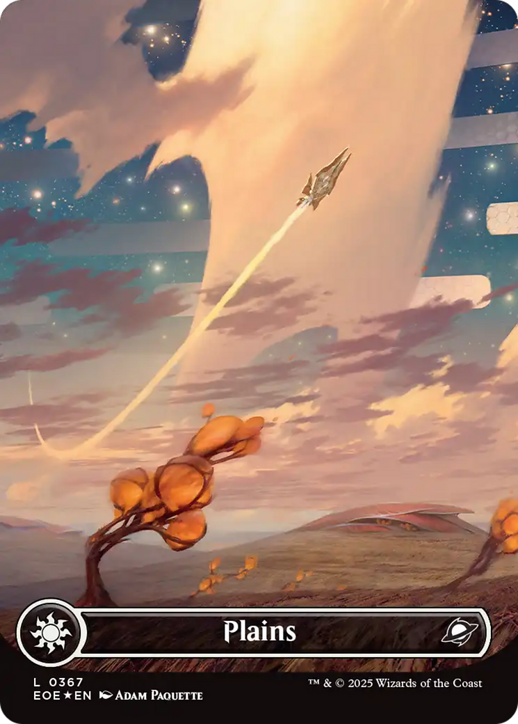 Plains (0367) (Borderless) (Galaxy Foil) [Edge of Eternities] | Jack's On Queen