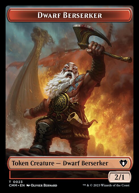 Human Soldier // Dwarf Berserker Double-Sided Token [Commander Masters Tokens] | Jack's On Queen