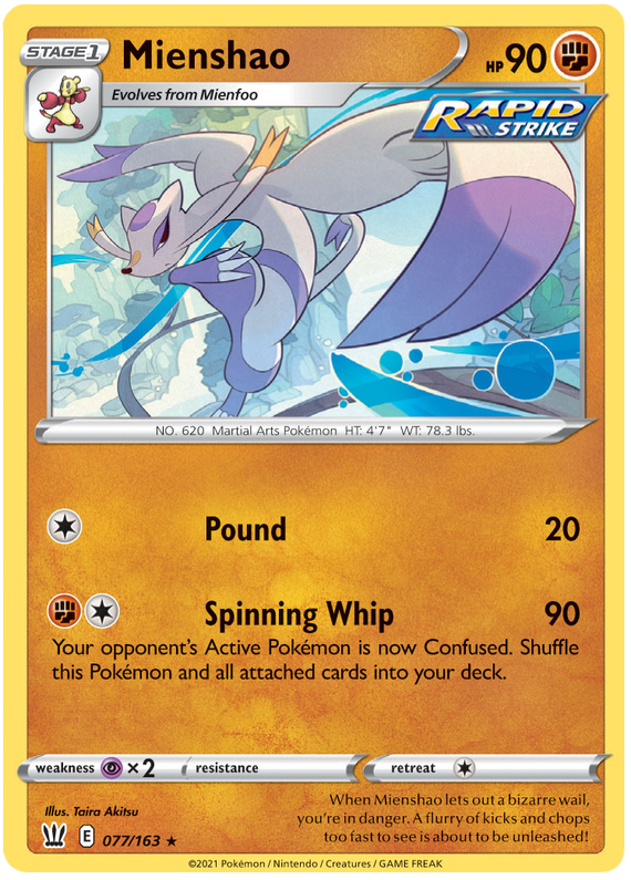 Mienshao (077/163) [Sword & Shield: Battle Styles] | Jack's On Queen