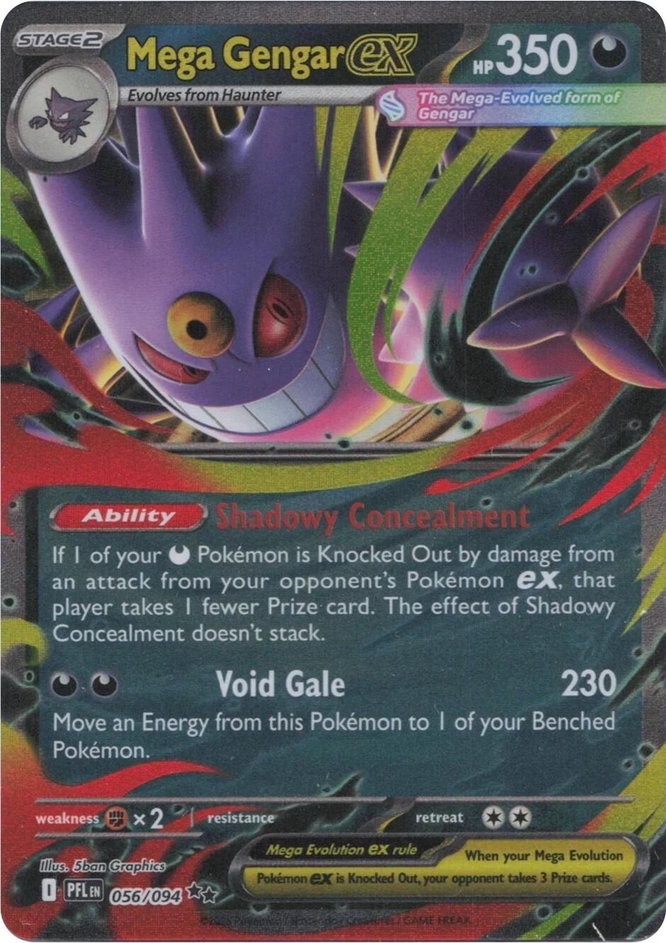 Mega Gengar ex (056/094) [Mega Evolution: Phantasmal Flames] | Jack's On Queen