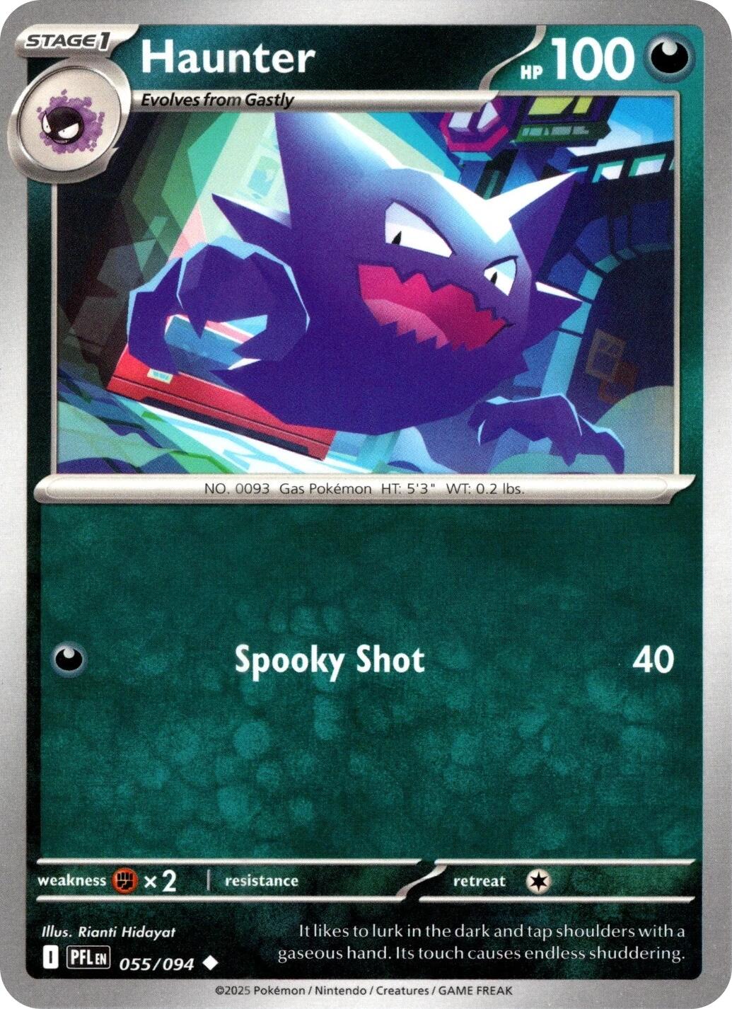 Haunter (055/094) (Reverse Holo) [Mega Evolution: Phantasmal Flames] | Jack's On Queen