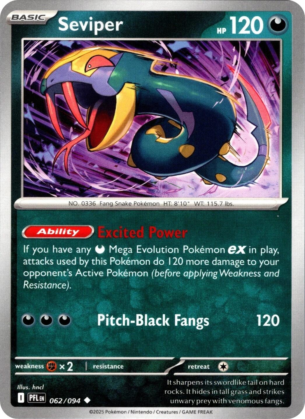 Seviper (062/094) [Mega Evolution: Phantasmal Flames] | Jack's On Queen