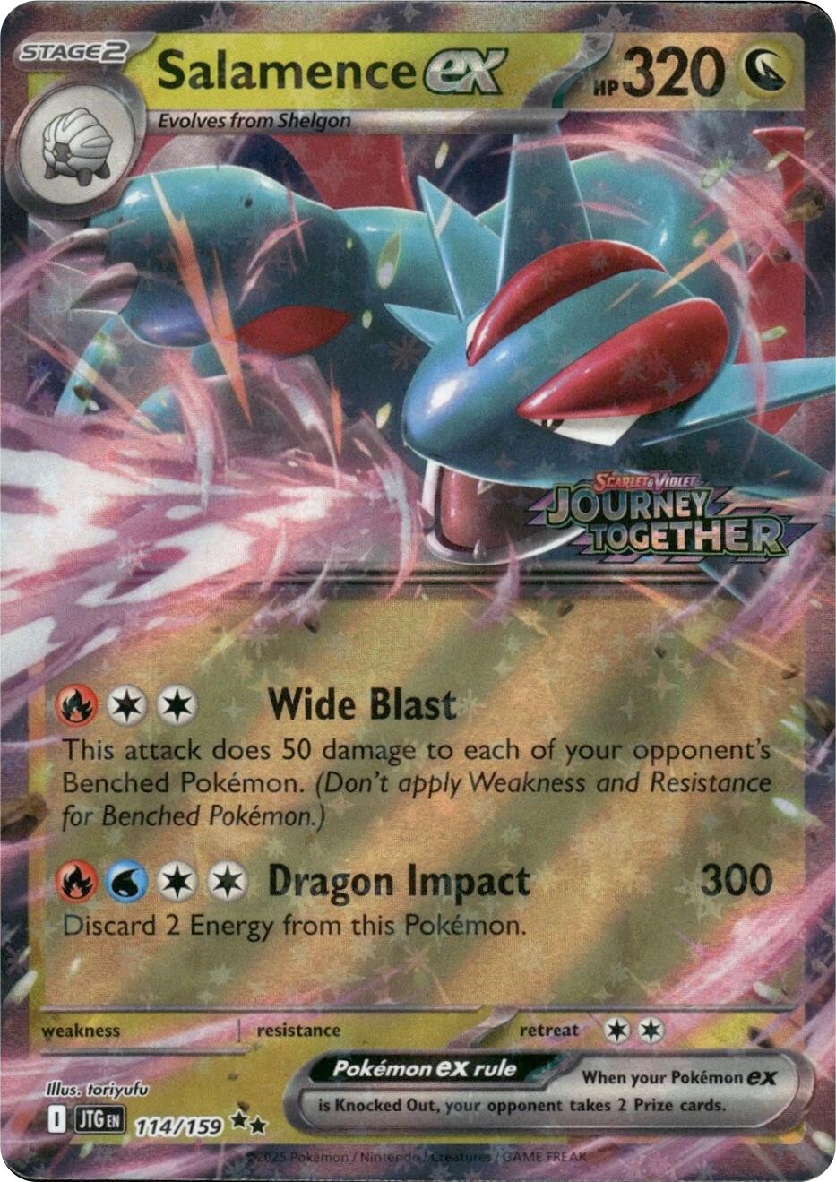 Salamence ex (114/159) (Journey Together Stamped) [Scarlet & Violet: Journey Together] | Jack's On Queen