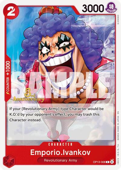 Emporio.Ivankov (OP13-008) [Carrying On His Will: 3rd Anniversary Tournament Cards] | Jack's On Queen