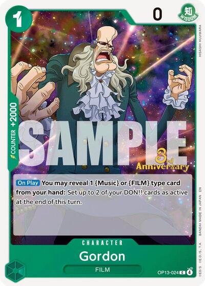 Gordon (OP13-024) [Carrying On His Will: 3rd Anniversary Tournament Cards] | Jack's On Queen