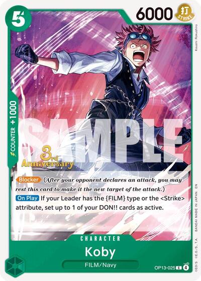 Koby (OP13-025) [Carrying On His Will: 3rd Anniversary Tournament Cards] | Jack's On Queen