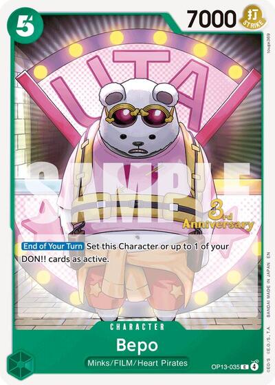 Bepo (OP13-035) [Carrying On His Will: 3rd Anniversary Tournament Cards] | Jack's On Queen