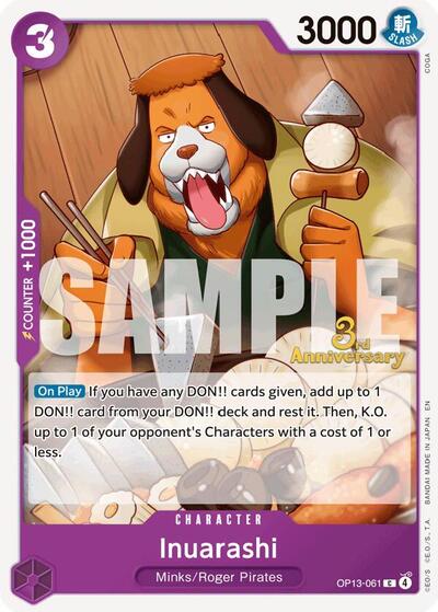 Inuarashi (OP13-061) [Carrying On His Will: 3rd Anniversary Tournament Cards] | Jack's On Queen