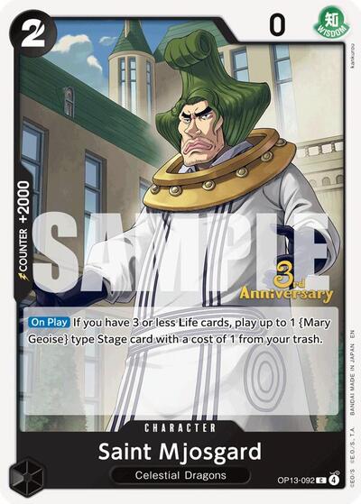 Saint Mjosgard (OP13-092) [Carrying On His Will: 3rd Anniversary Tournament Cards] | Jack's On Queen