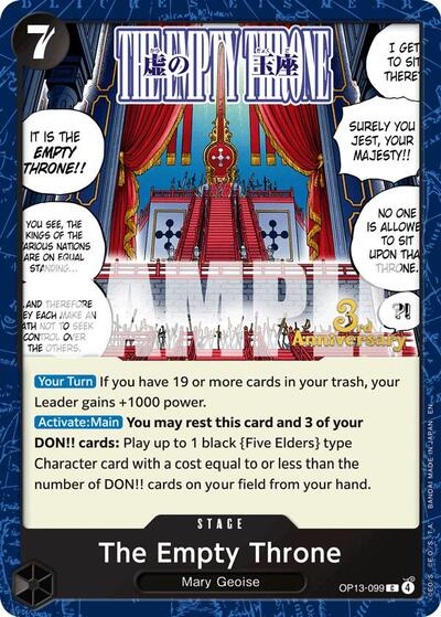 The Empty Throne (OP13-099) [Carrying On His Will: 3rd Anniversary Tournament Cards] | Jack's On Queen