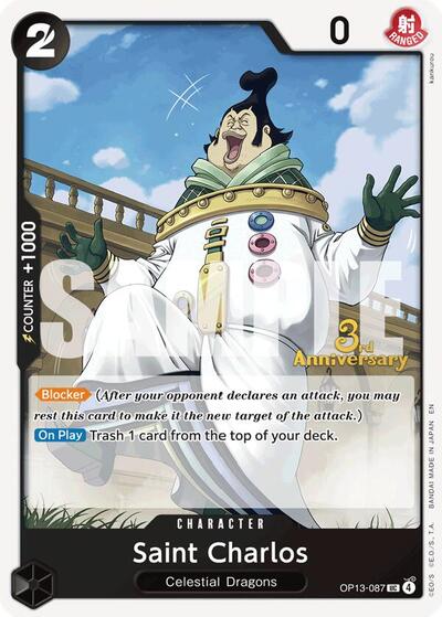 Saint Charlos (OP13-087) [Carrying On His Will: 3rd Anniversary Tournament Cards] | Jack's On Queen