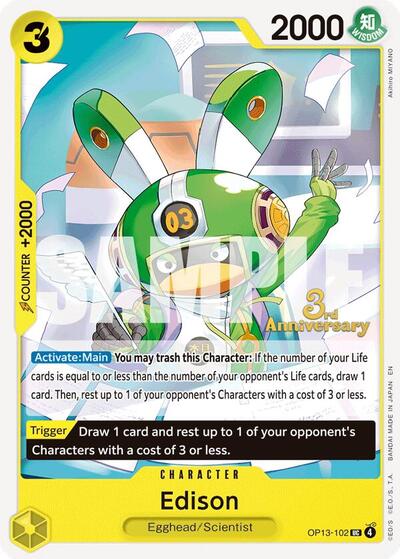 Edison (OP13-102) [Carrying On His Will: 3rd Anniversary Tournament Cards] | Jack's On Queen