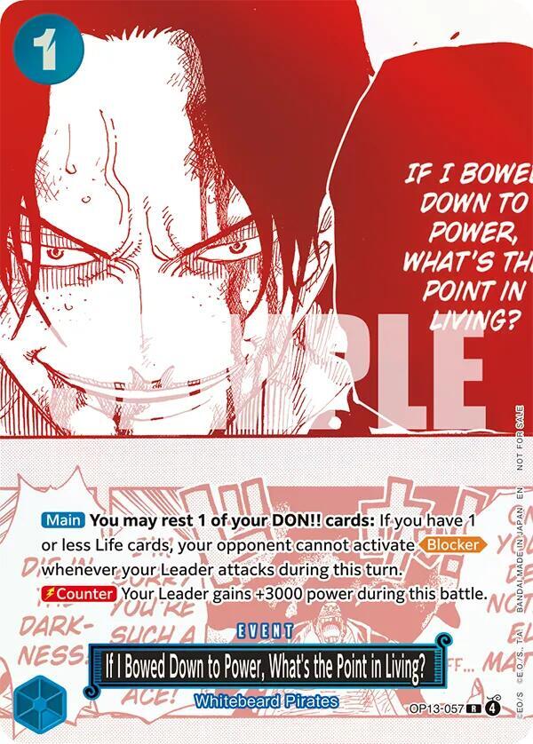 If I Bowed Down to Power, What's the Point in Living? (3rd Anniversary Treasure Campaign Pack) (OP13-057) [One Piece Promotion Cards] | Jack's On Queen