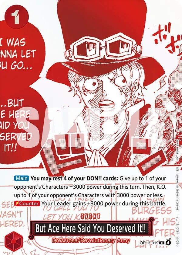 But Ace Here Said You Deserved It!! (3rd Anniversary Treasure Campaign Pack) (OP13-019) [One Piece Promotion Cards] | Jack's On Queen