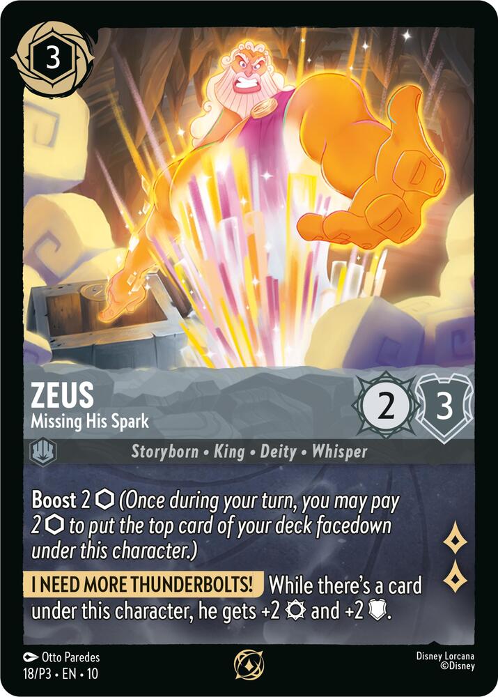 Zeus - Missing His Spark (18) [Disney Lorcana Promo Cards] | Jack's On Queen