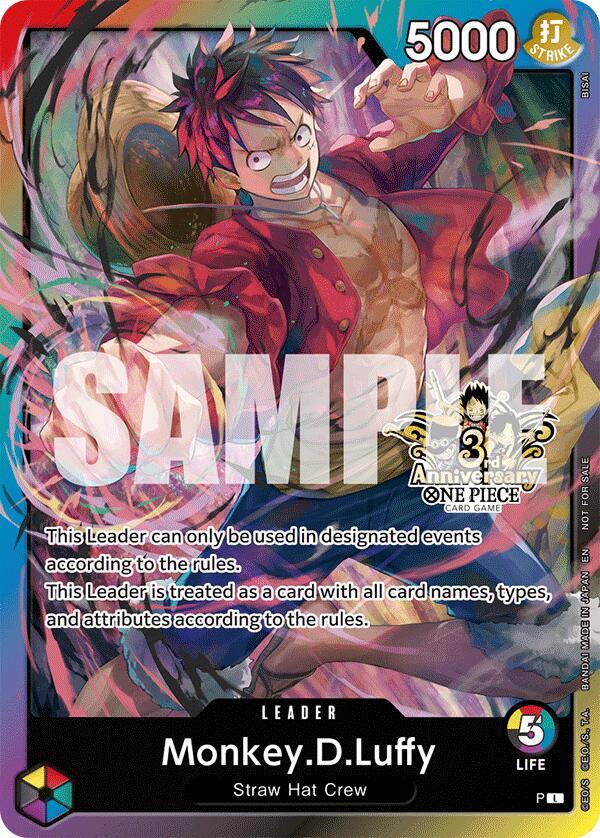 Monkey.D.Luffy (3rd Anniversary Tournament 3 Brothers Pack) [Carrying On His Will: 3rd Anniversary Tournament Cards] | Jack's On Queen