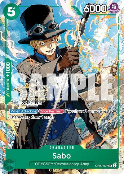 Sabo - OP09-027 (3rd Anniversary Tournament 3 Brothers Pack) (OP09-027) [Carrying On His Will: 3rd Anniversary Tournament Cards] | Jack's On Queen