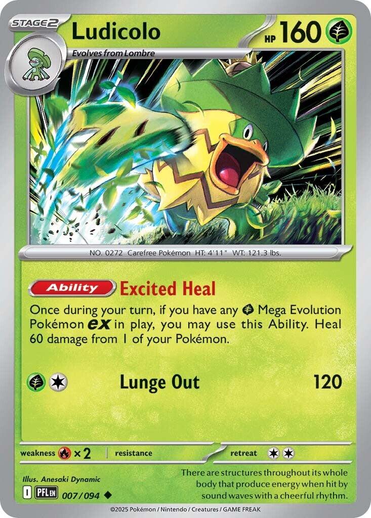 Ludicolo (007/094) [Mega Evolution: Phantasmal Flames] | Jack's On Queen