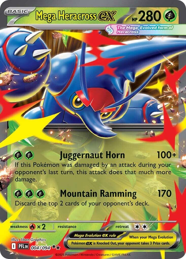 Mega Heracross ex (004/094) [Mega Evolution: Phantasmal Flames] | Jack's On Queen