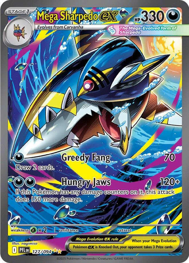 Mega Sharpedo ex (127/094) [Mega Evolution: Phantasmal Flames] | Jack's On Queen