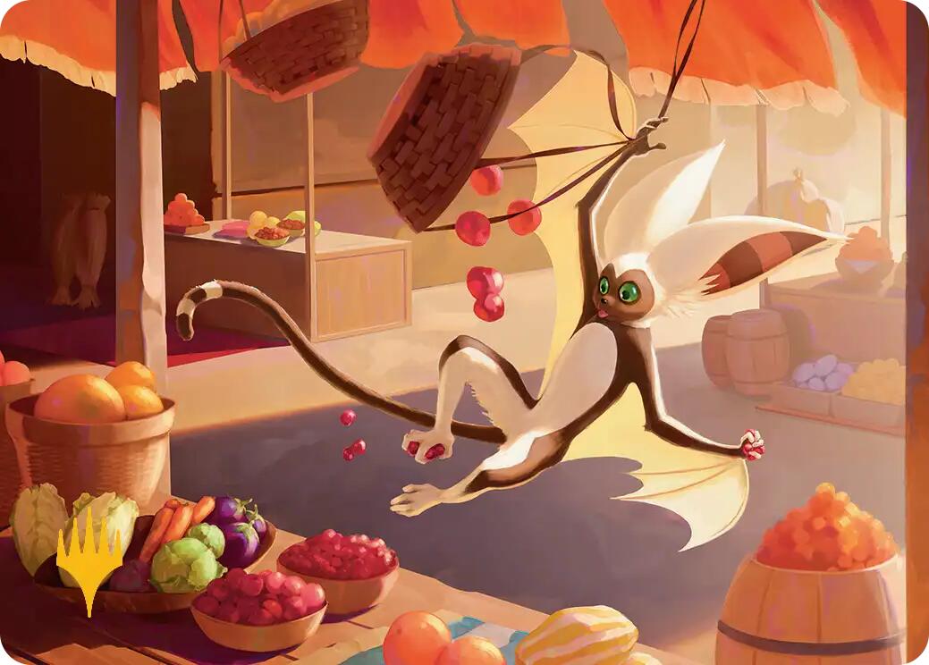 Momo, Playful Pet Art Card (Gold-Stamped Planeswalker Symbol) [Avatar: The Last Airbender Art Series] | Jack's On Queen