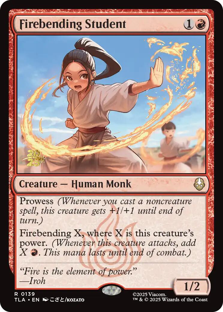 Firebending Student [Avatar: The Last Airbender Prerelease Cards] | Jack's On Queen