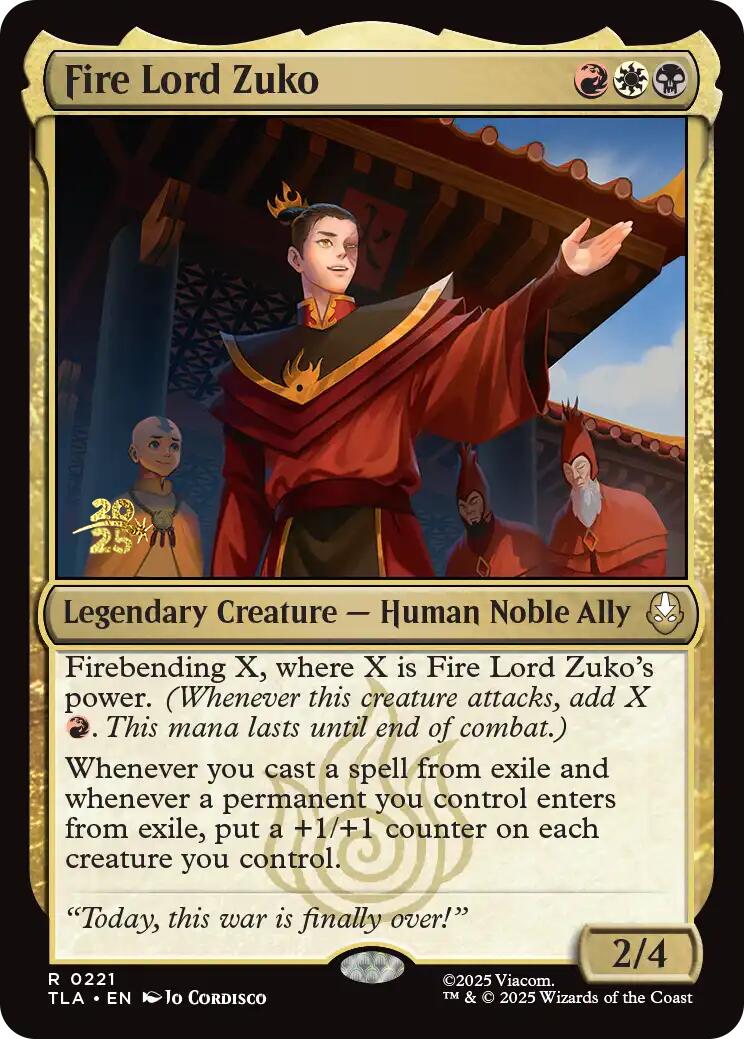 Fire Lord Zuko [Avatar: The Last Airbender Prerelease Cards] | Jack's On Queen