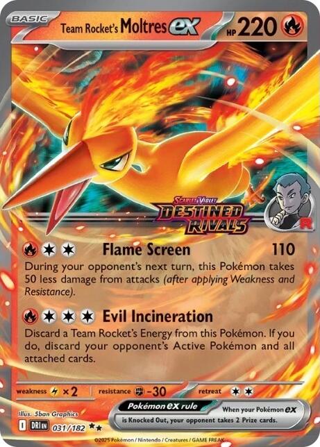 Team Rocket's Moltres ex (031/182) (Destined Rivals Stamp) [Miscellaneous Cards] | Jack's On Queen