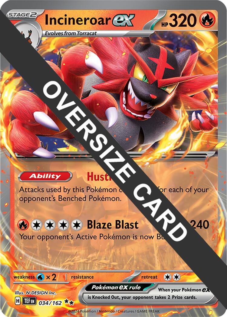Incineroar ex (034/162) (Jumbo Card) [Scarlet & Violet: Temporal Forces] | Jack's On Queen