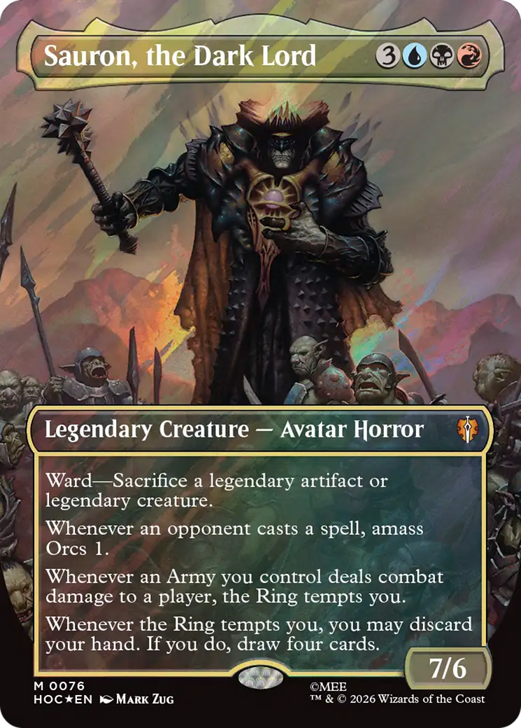 Sauron, the Dark Lord (Borderless) (Surge Foil) [The Hobbit] | Jack's On Queen