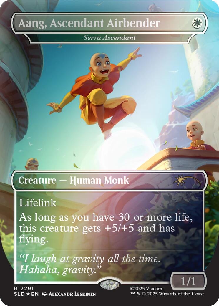 Aang, Ascendant Airbender - Serra Ascendant (Rainbow Foil) [Secret Lair Drop Series] | Jack's On Queen
